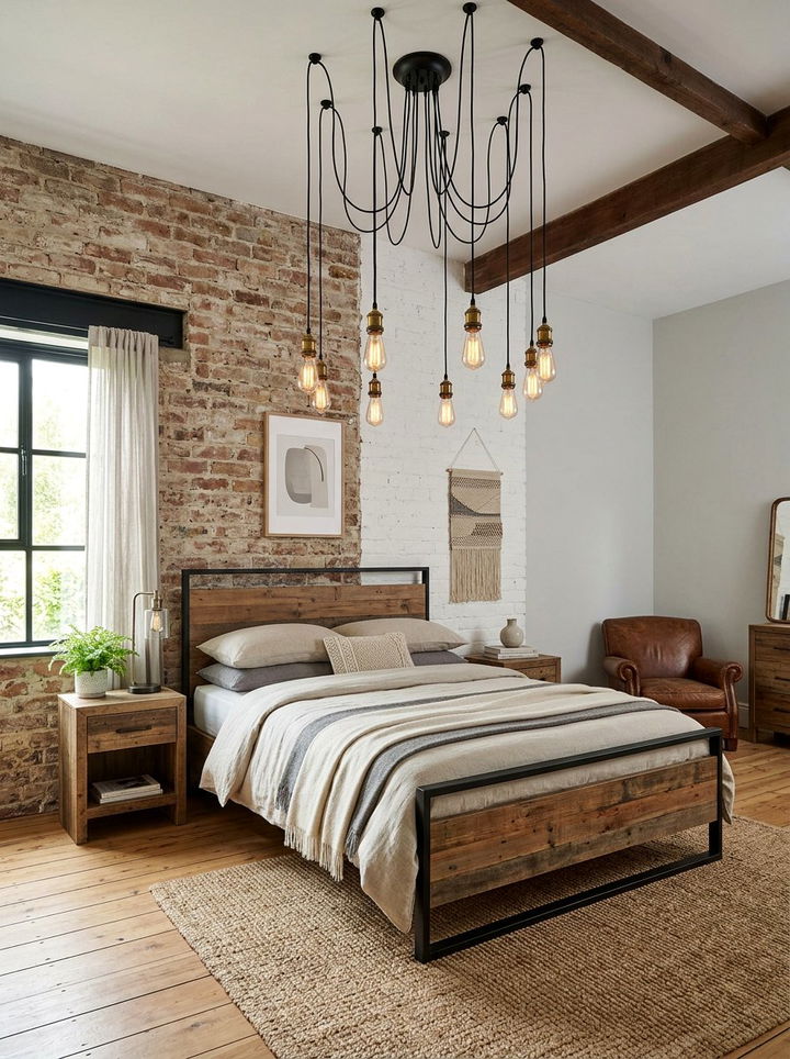 Multi Light Cluster Pendant - 30 bedroom layered lighting ideas