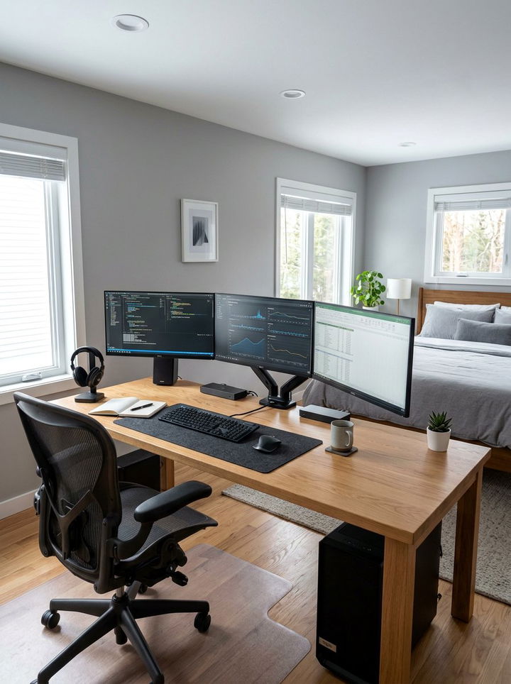 Multi Monitor Workstation - 30 streaming setup bedroom ideas