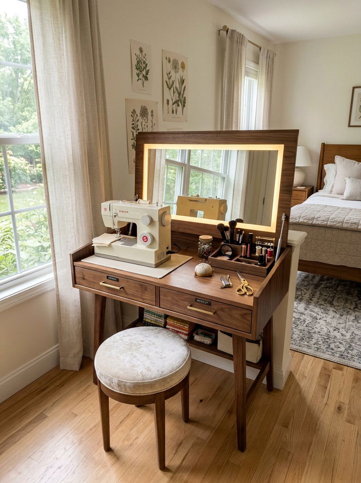 Multi Purpose Vanity Sewing - 30 bedroom sewing nook ideas