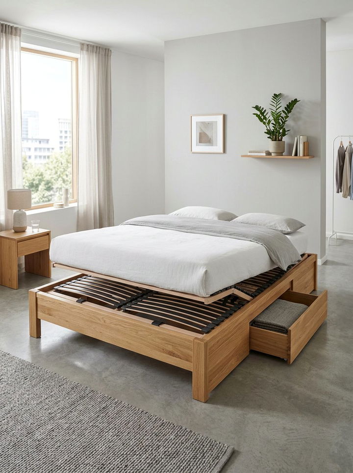 Multi Tier Bed Slat - 30 bedroom secret storage ideas