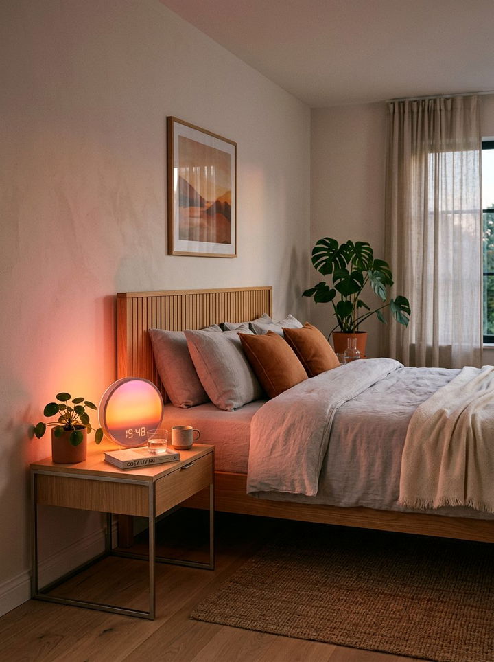 Multi color sunset lamp clock - 30 bedroom alarm clocks