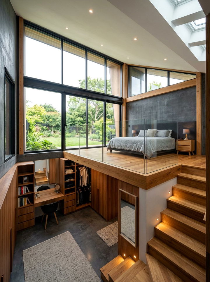 Multi level bedroom floor - 30 oddly shaped bedroom ideas