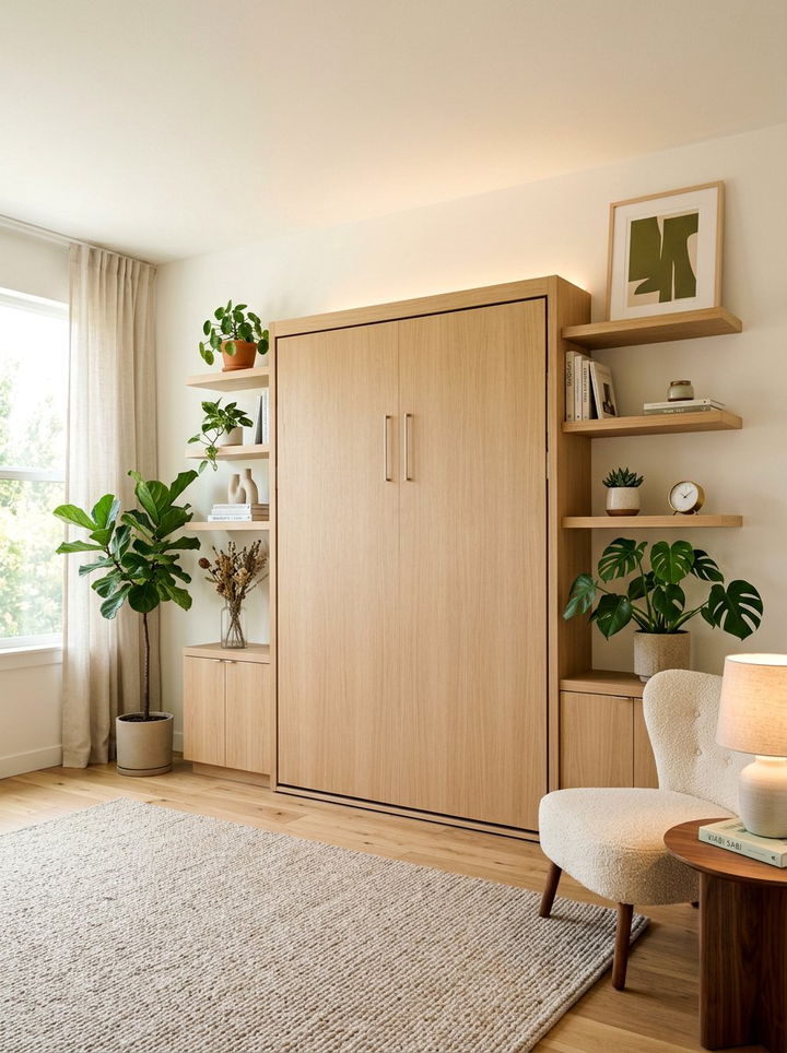 Murphy Bed Floating Shelves - 30 bedroom murphy bed ideas