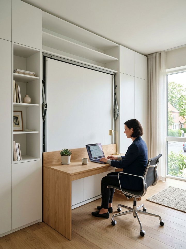 Murphy Bed Home Office - 30 bedroom adjustable furniture ideas