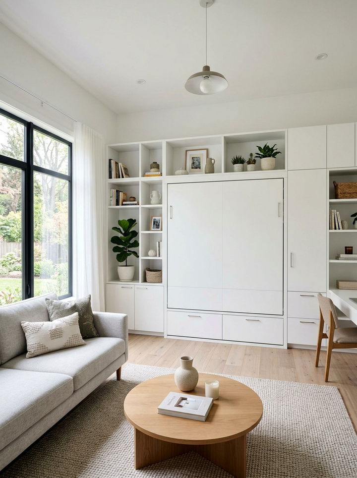 Murphy Bed With Cabinets - 30 bedroom creative storage ideas