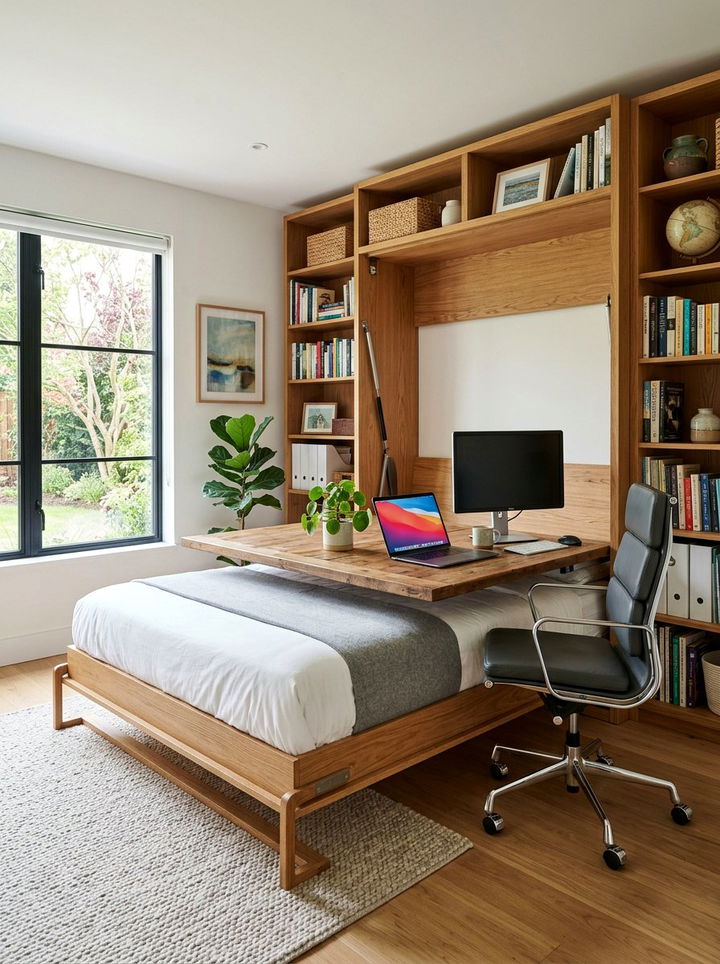 Murphy Bed With Desk - 30 bedroom fold down bed ideas