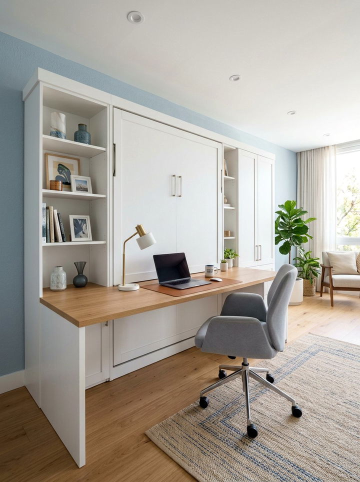 Murphy Bed With Desk - 30 bedroom small space solutions