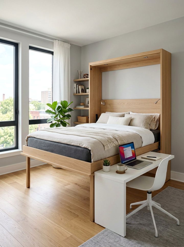 Murphy Bed With Desk - 30 bedroom transforming furniture ideas