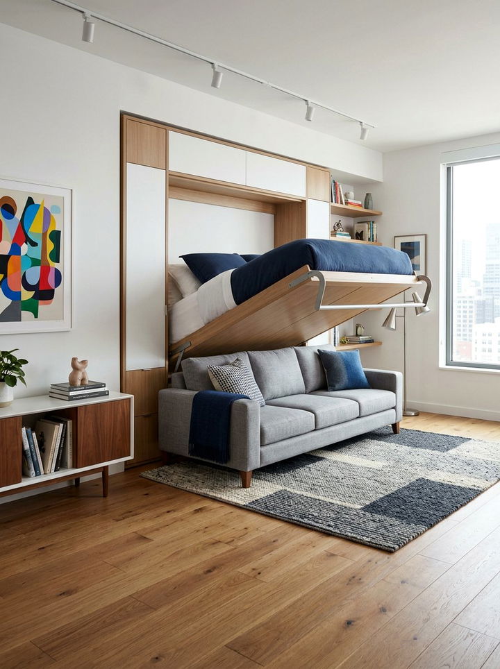 Murphy Bed With Sofa - 30 bedroom transforming furniture ideas