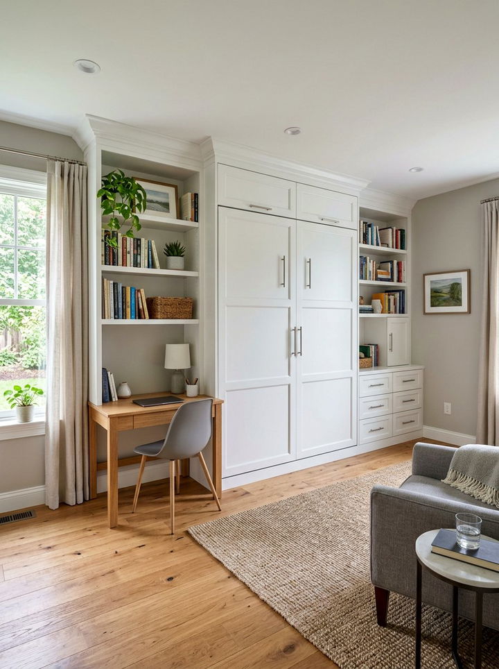 Murphy Bed With Storage - 30 bedroom built-in storage ideas