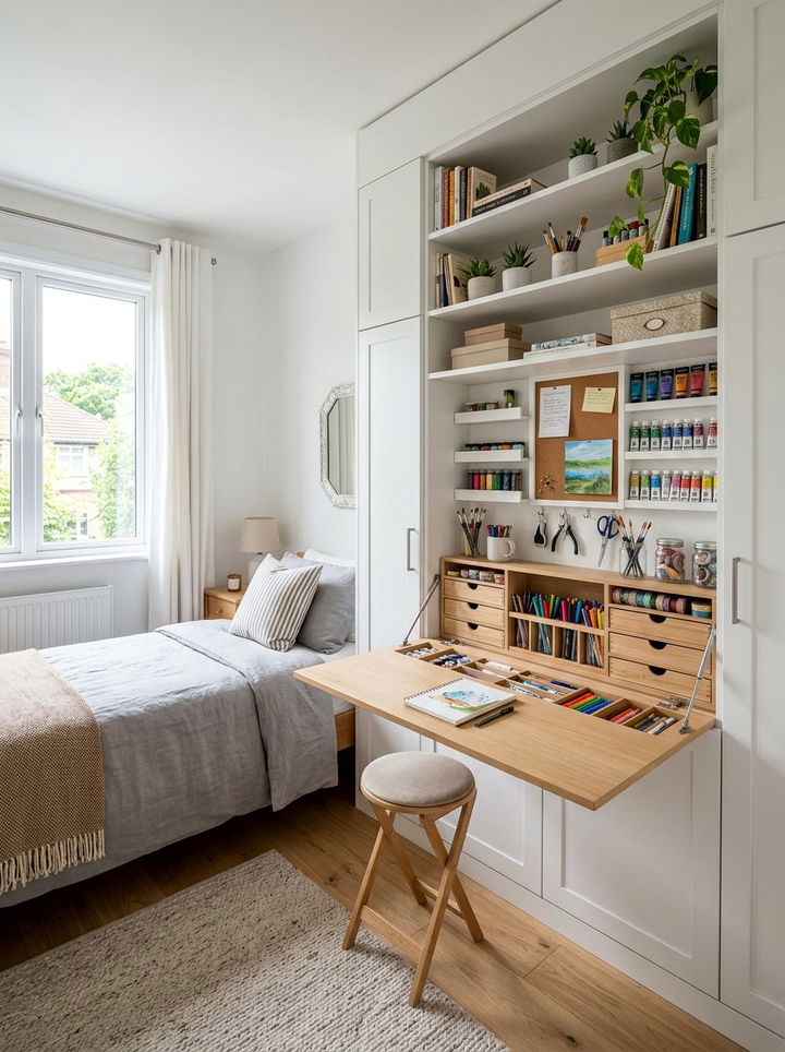 Murphy Desk Craft Unit - 30 bedroom craft corner ideas