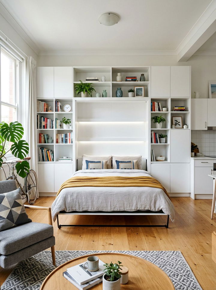 Murphy bed for studio apartment - 30 apartment bedroom ideas
