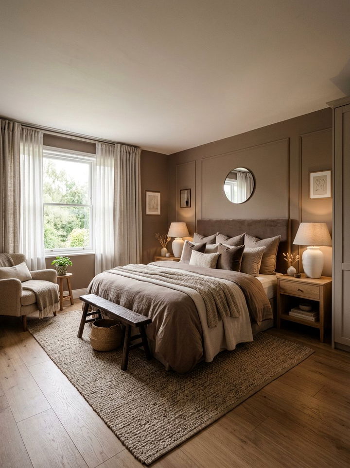 Mushroom Brown Bedroom - 30 muted tone bedroom ideas