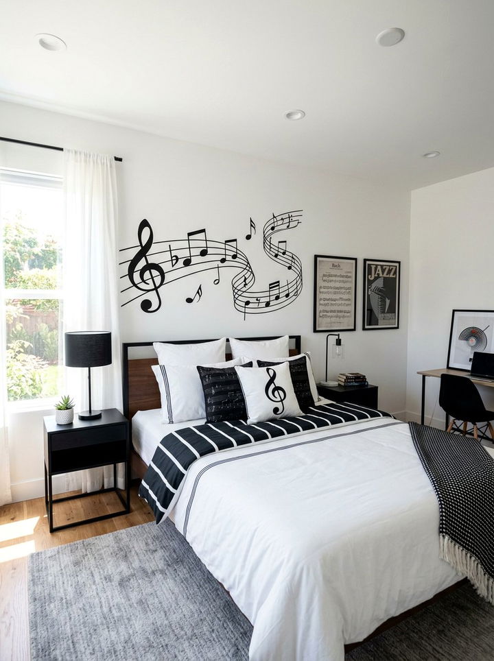 Music Note Decor Bedroom - 30 music themed bedroom ideas