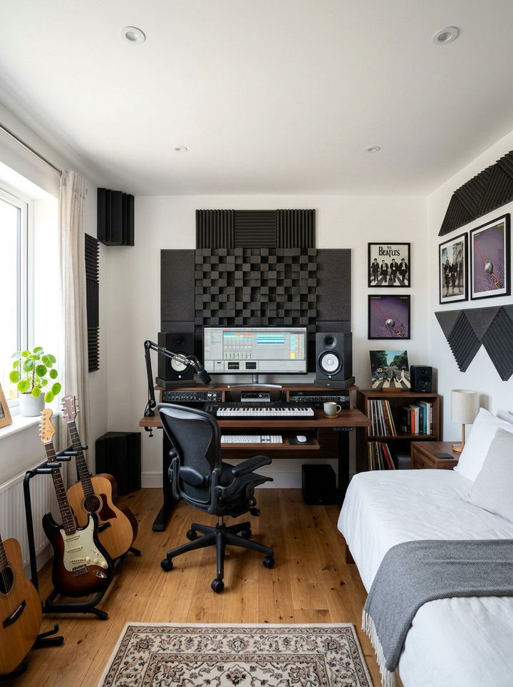 Music Studio Bedroom - 30 rock and roll bedroom ideas