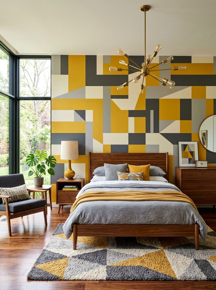 Mustard Yellow And Gray Wall - 30 bedroom two tone walls