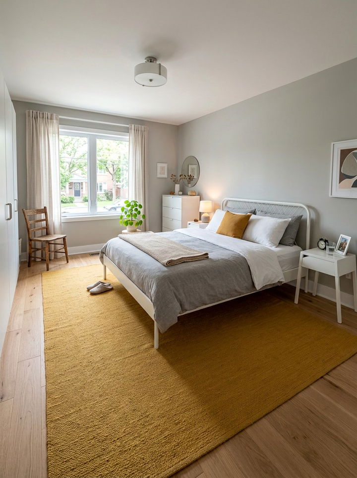 Mustard Yellow Area Rug - 30 mustard yellow bedroom ideas