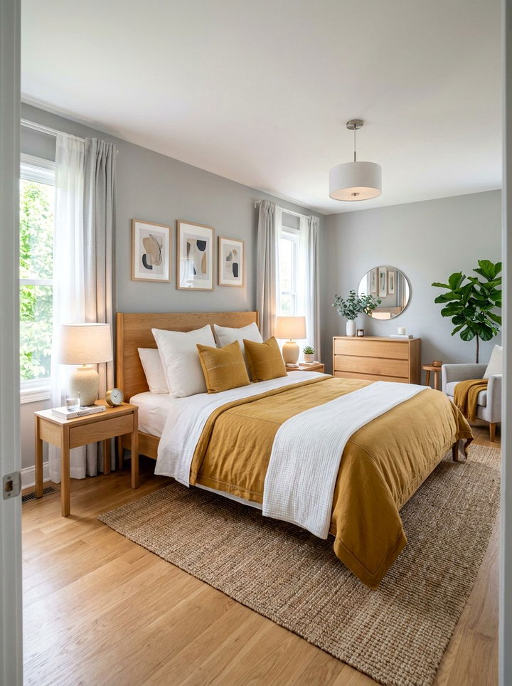 Mustard Yellow Bedding - 30 mustard bedroom ideas