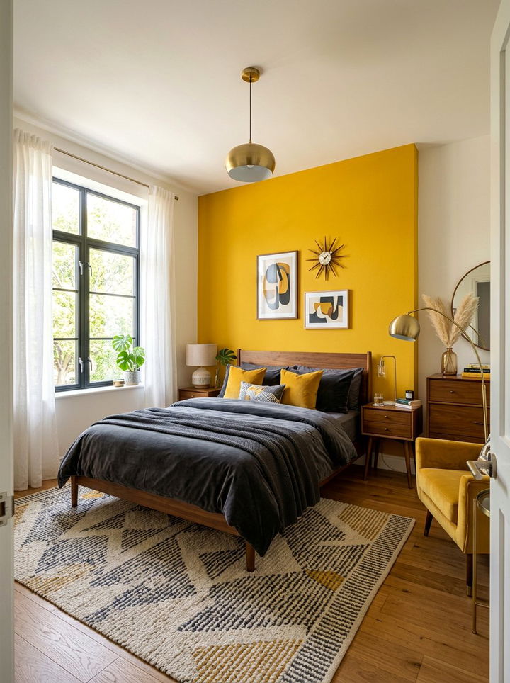 Mustard Yellow Bedroom - 30 autumn inspired bedroom color ideas