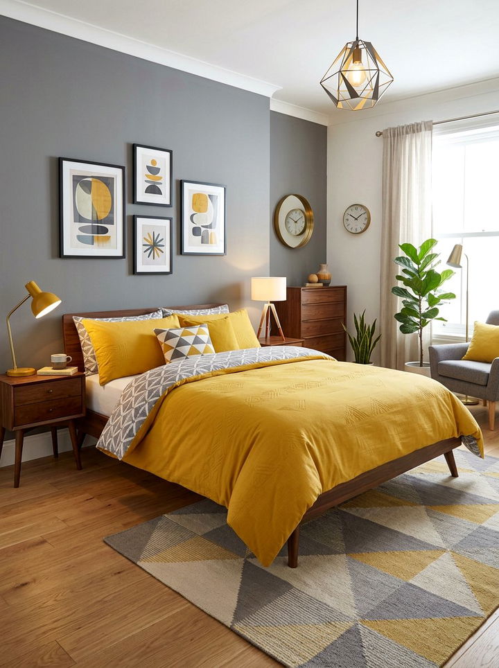 Mustard Yellow Reversible Duvet Cover - 30 bedroom duvet covers