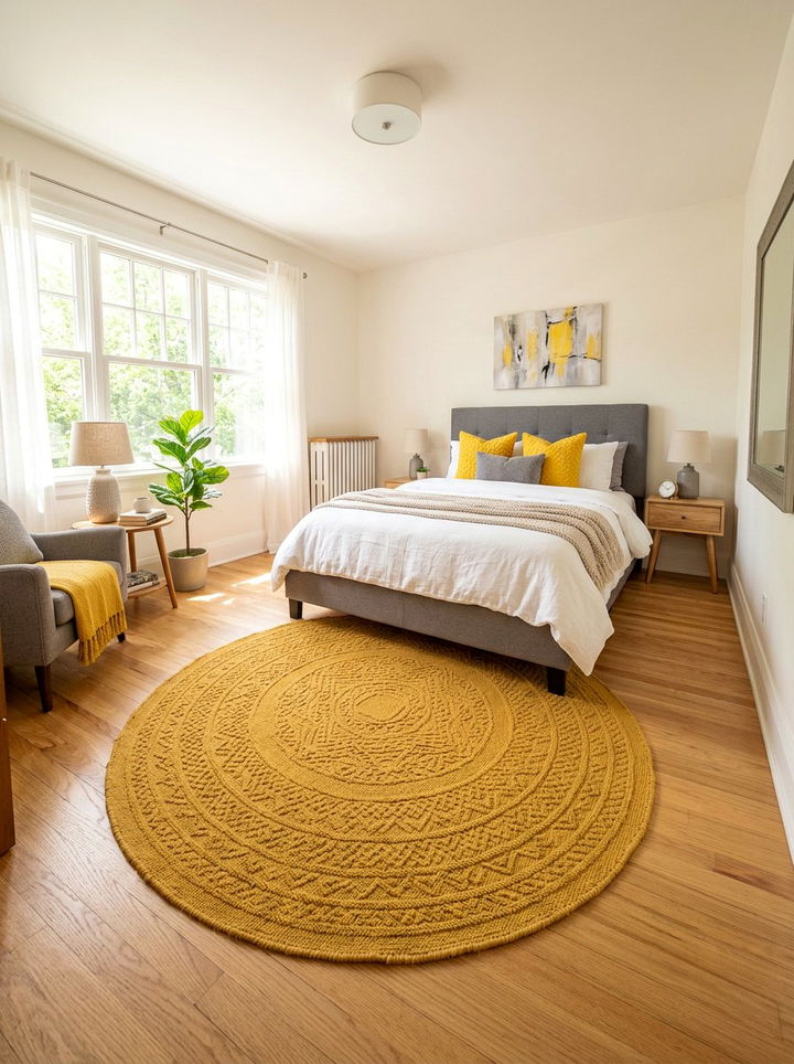 Mustard Yellow Round Rug - 30 bedroom round rugs
