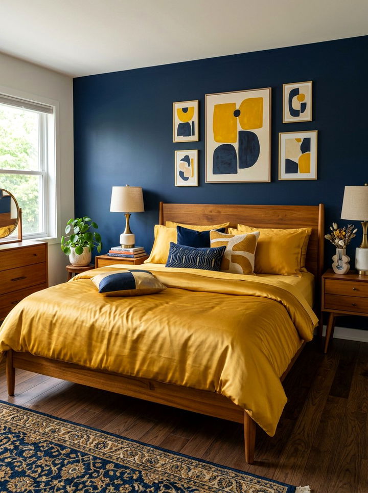 Mustard Yellow Satin Bedding - 30 satin bedroom ideas