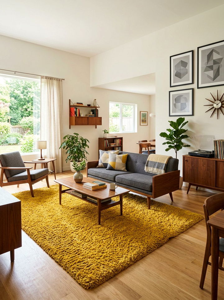 Mustard Yellow Shag Rug - 30 bedroom shag rugs