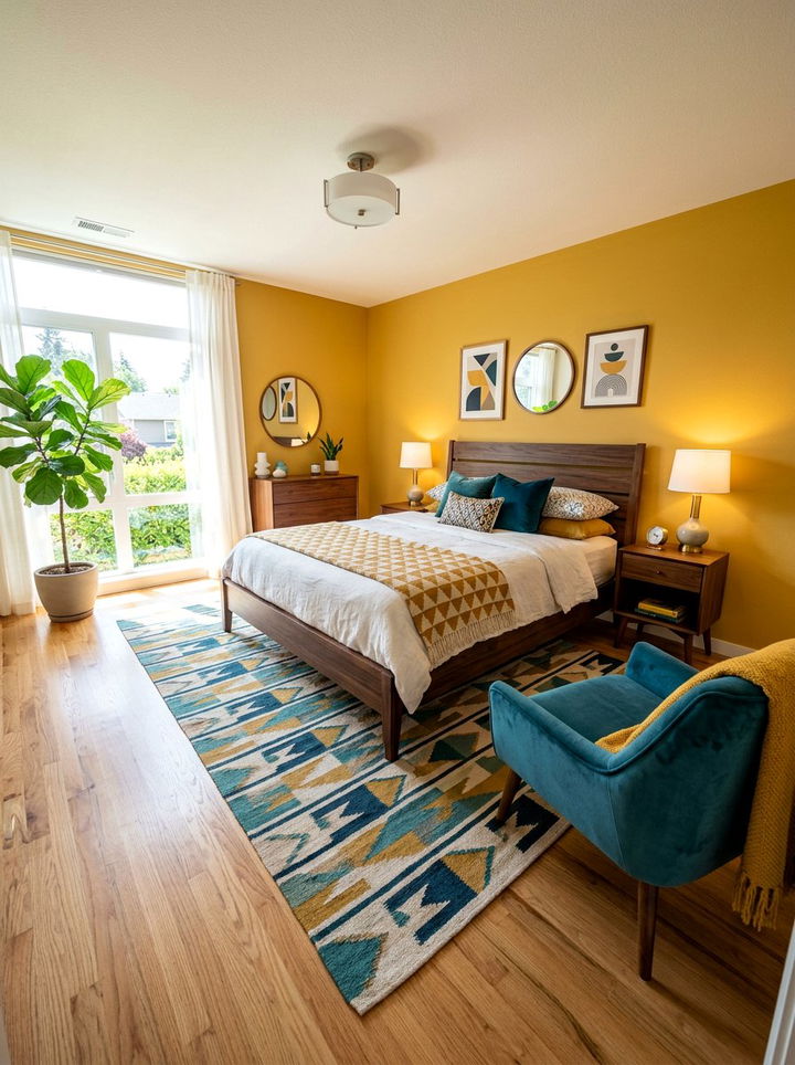 Mustard yellow bedroom - 30 modern bedroom color ideas