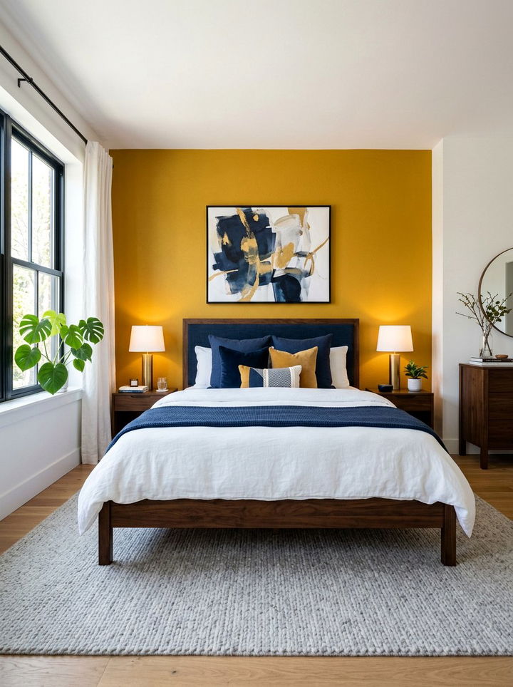 Mustard yellow bedroom - 30 retro bedroom ideas