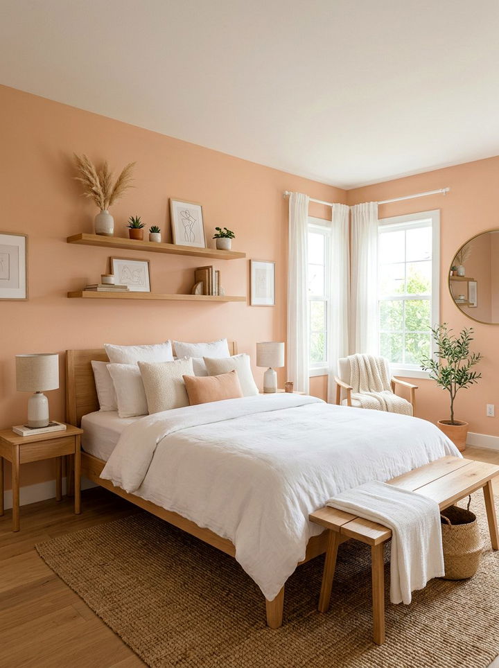 Muted Cantaloupe Bedroom - 30 orange bedroom ideas