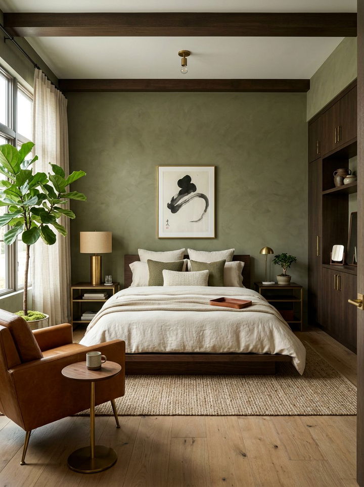 Muted Olive Zen Bedroom - 30 Zen bedroom color ideas