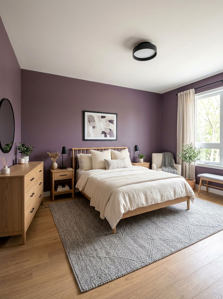Muted Plum Bedroom - 30 purple bedroom ideas