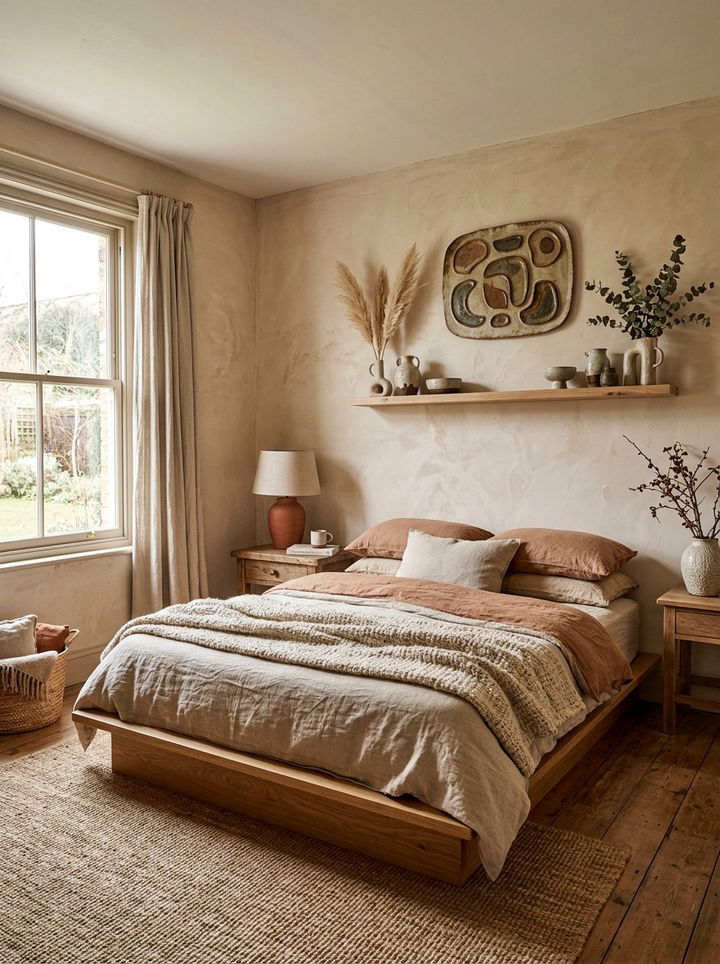 Muted clay earthy bedroom - 30 pale color bedroom ideas