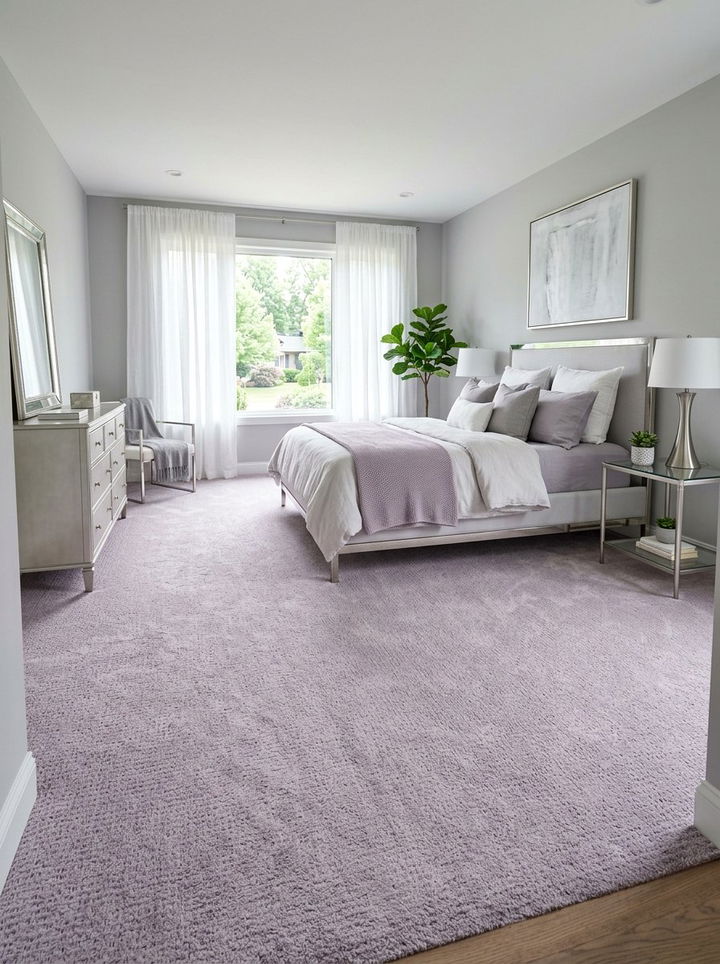 Muted lilac bedroom carpet - 30 bedroom carpet ideas