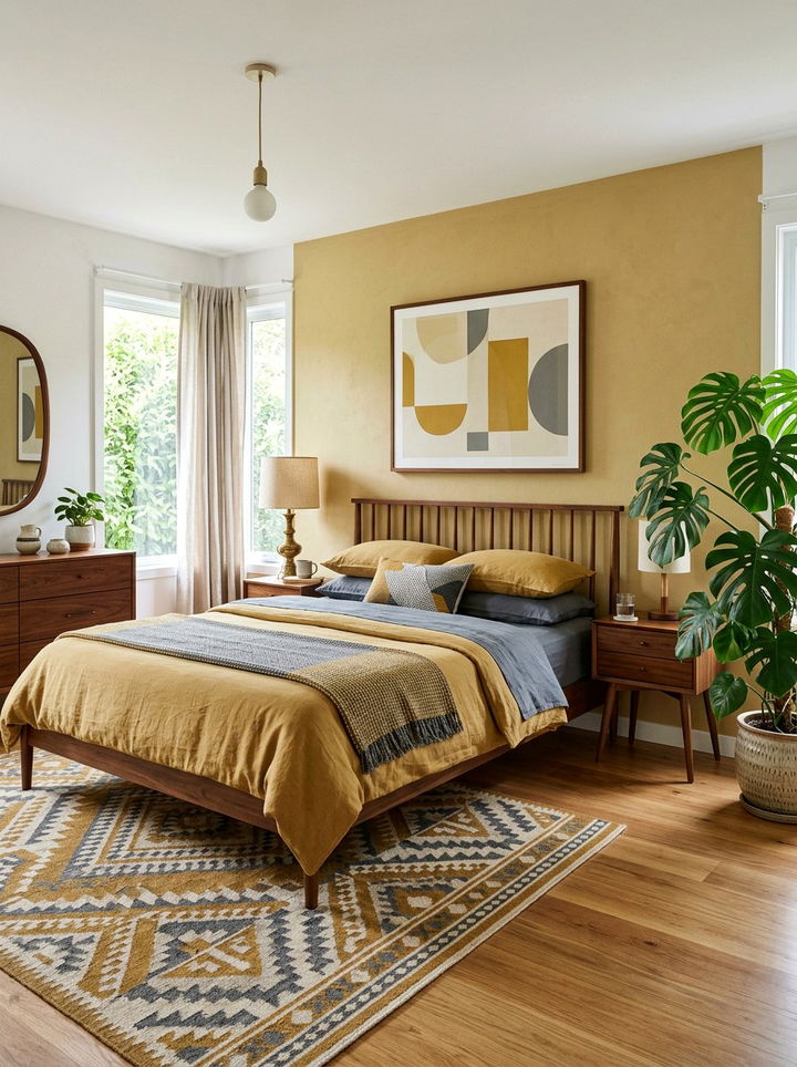Muted mustard bedroom - 30 earth tone bedroom ideas