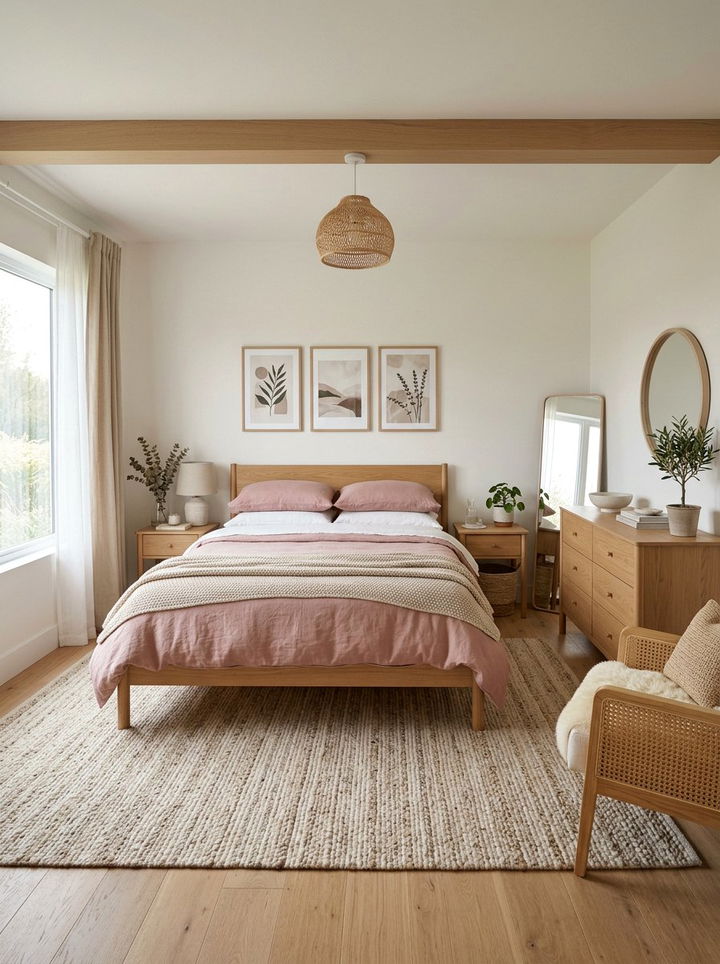 Muted pink white neutral bedroom - 30 pinkish white bedroom ideas