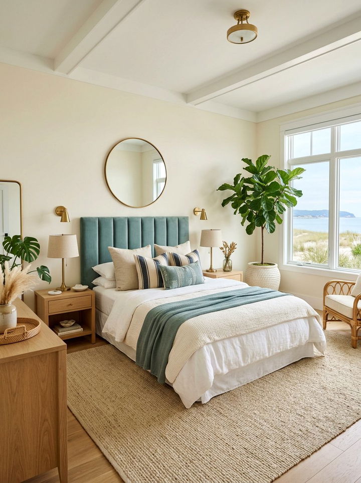 Muted teal coastal bedroom - 30 coastal bedroom color ideas