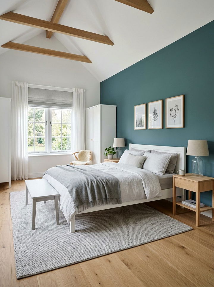 Muted teal scandinavian bedroom - 30 Scandinavian bedroom color ideas
