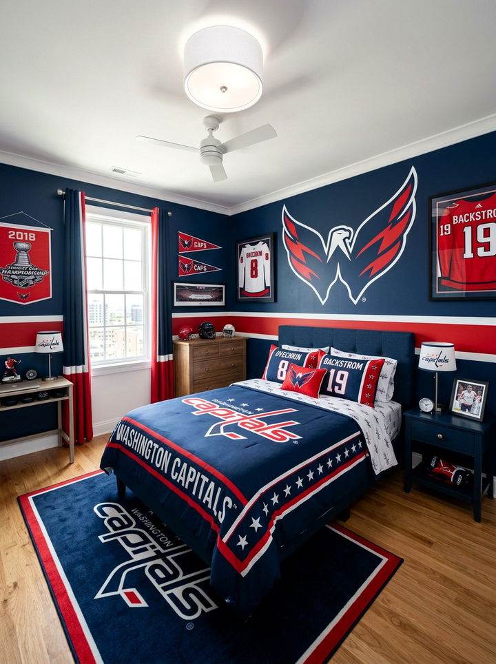 NHL Team Themed Bedroom - 30 hockey bedroom ideas