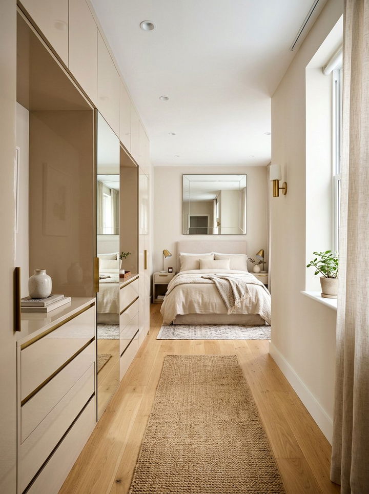 Narrow Bedroom Layout With Storage - 30 bedroom layout ideas