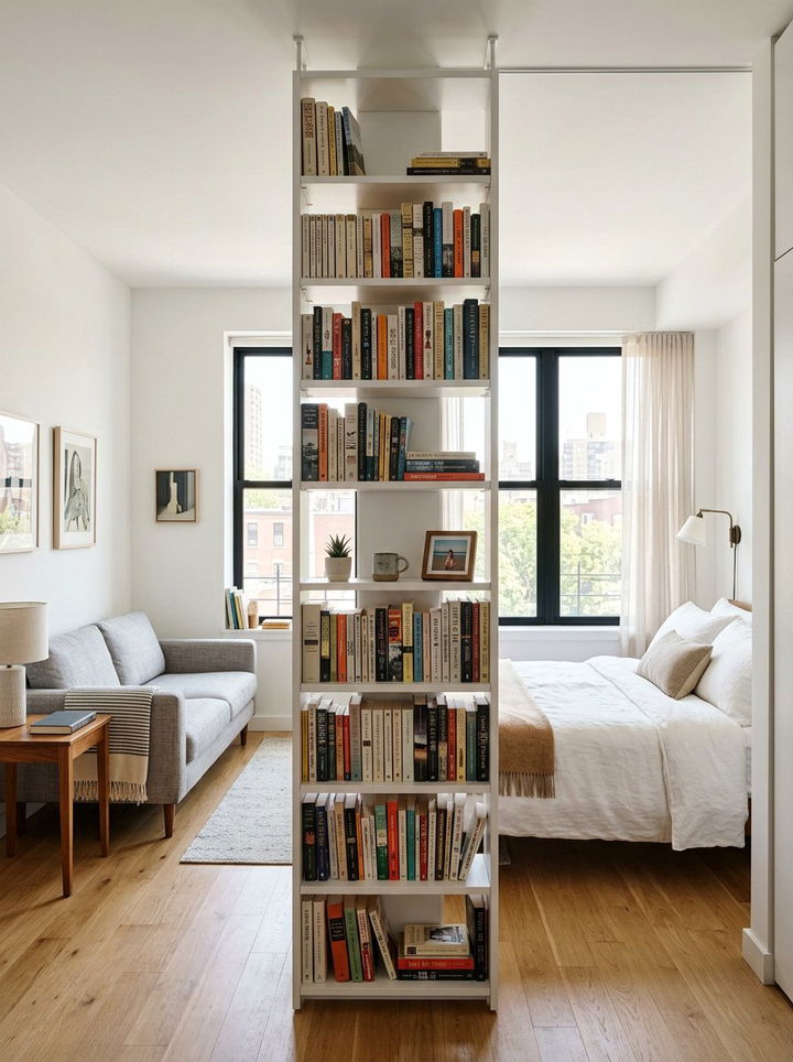 Narrow Bookshelf Partition - 30 bedroom bookshelf dividers