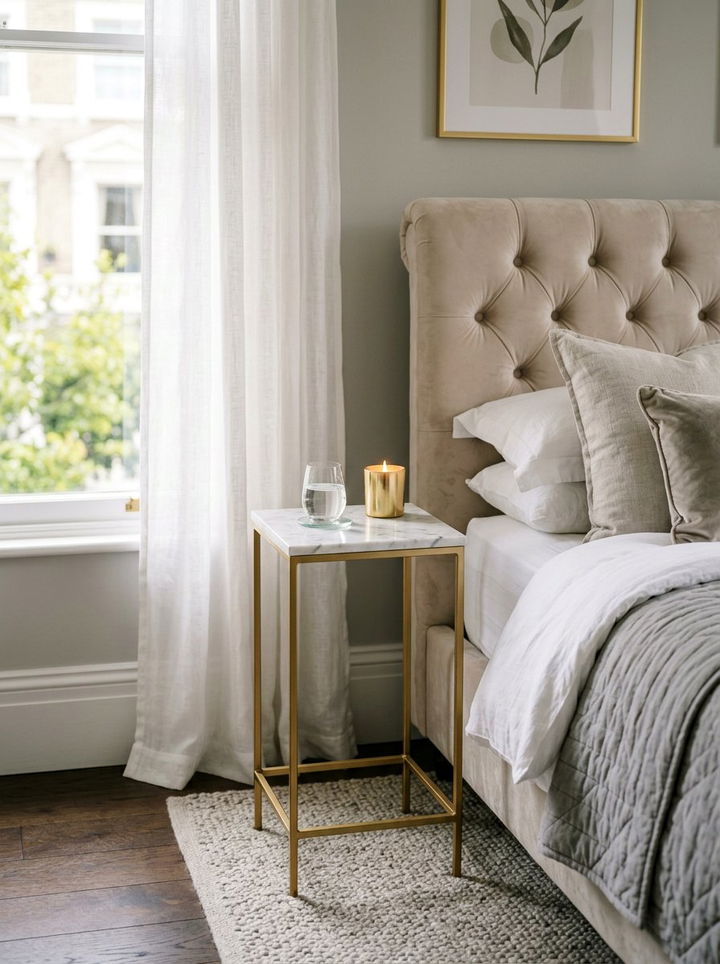 Narrow Marble Table - 30 bedroom narrow nightstands