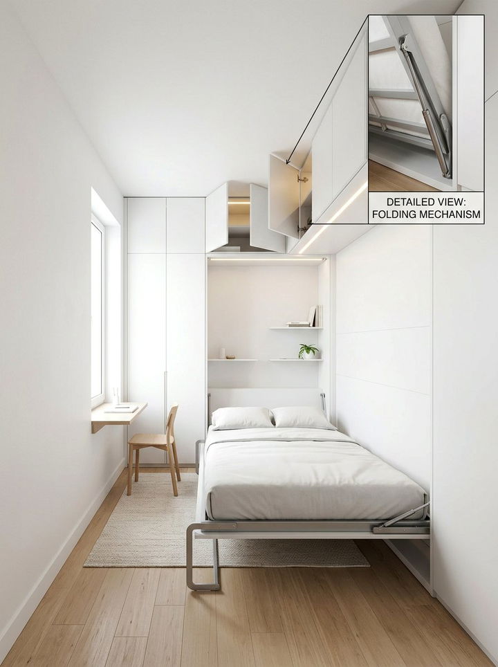 Narrow Room Folding Bed - 30 bedroom fold down bed ideas