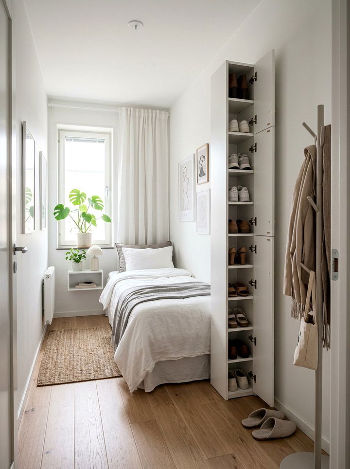 Narrow Shoe Storage Cabinet - 30 bedroom shoe storage ideas