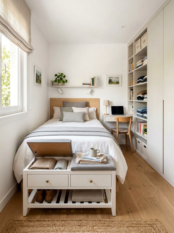 Narrow Storage Bench - 30 bedroom storage benches