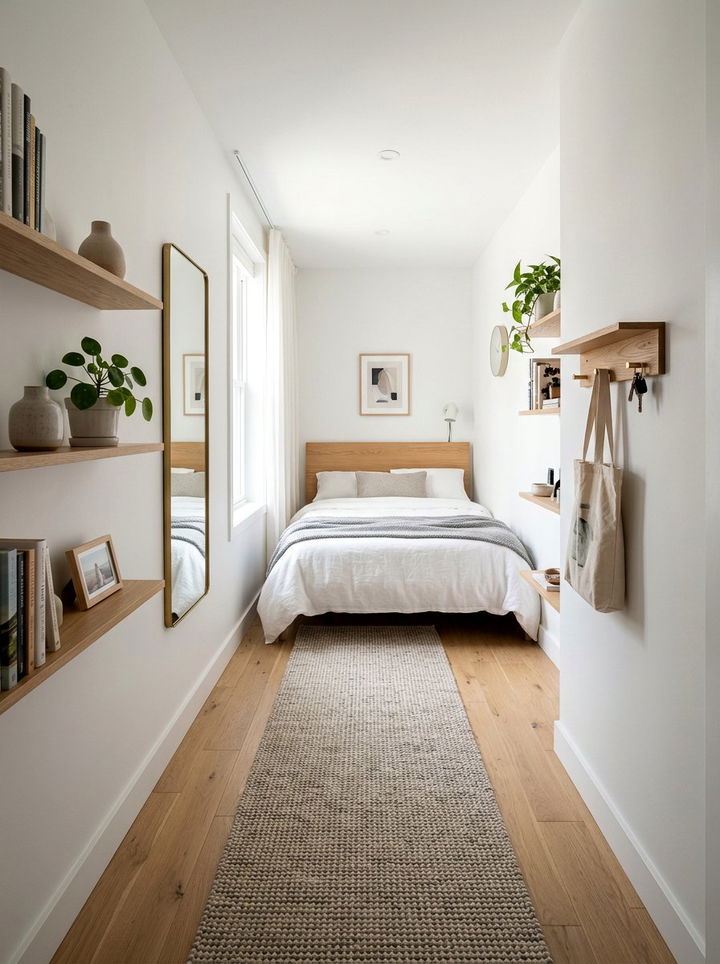 Narrow long bedroom design - 30 oddly shaped bedroom ideas