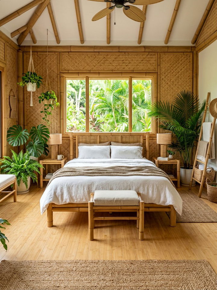 Natural Bamboo Bedroom - 30 bedroom floor ideas