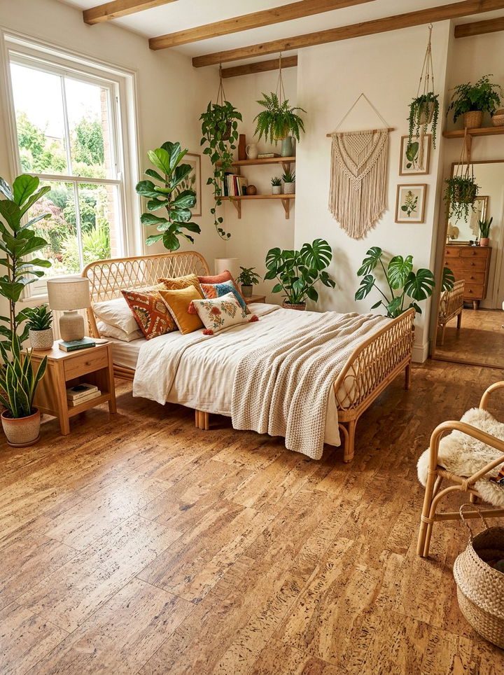 Natural Cork Bedroom Tile - 30 bedroom flooring ideas