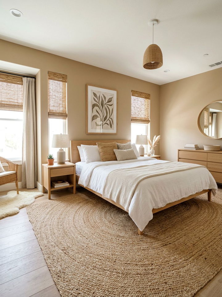 Natural Fiber Rug Bedroom - 30 warm neutral bedroom ideas