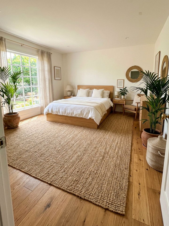 Natural Fiber Rugs - 30 tropical bedroom ideas